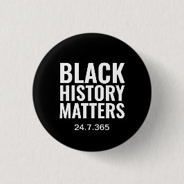 BHM | ZWARTE GESCHIEDENIS 24.7.365 | Zwart Ronde Button 3,2 Cm