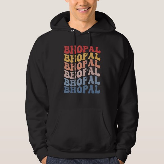 Bhopal City Groovy Retro Hoodie (Voorkant)