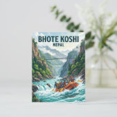 Bhote Koshi Rivier Nepal Briefkaart (Staand voorkant)