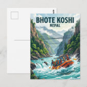 Bhote Koshi Rivier Nepal Briefkaart (Voorkant / Achterkant)
