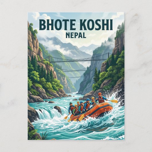 Bhote Koshi Rivier Nepal Briefkaart (Voorkant)