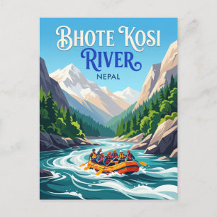 Bhote Kosi rivier, Nepal Briefkaart