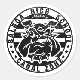 BHS Bulldogs (met wethered - zwart) Ronde Sticker