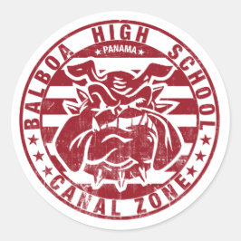 BHS Bulldogs (wethered - red) Ronde Sticker