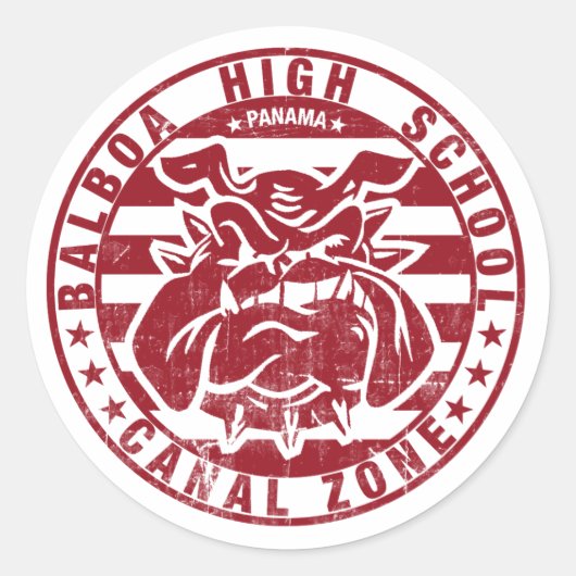 BHS Bulldogs (wethered - red) Ronde Sticker (Voorkant)