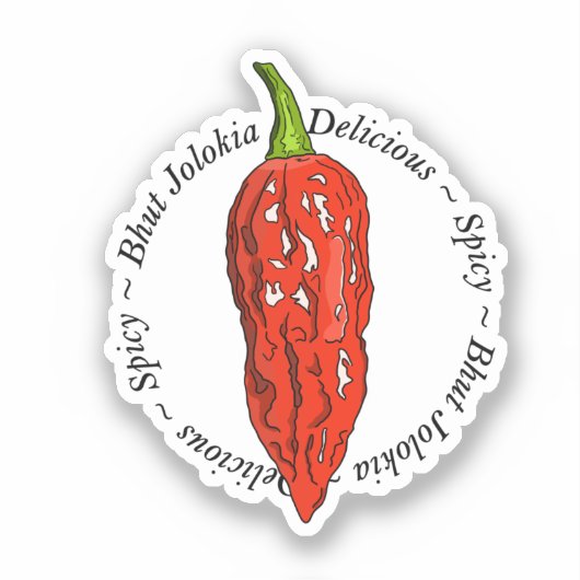 Bhut Jolokia chili pepper Sticker (Voorkant)