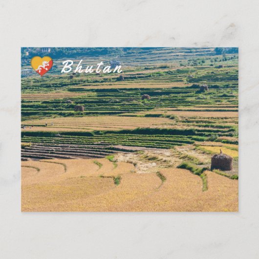 Bhutaans agrarisch landschap briefkaart (Voorkant)