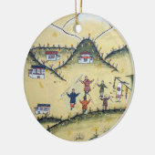 Bhutaans huis met boogschilderingen - Bhutan Keramisch Ornament (Links)