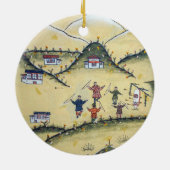 Bhutaans huis met boogschilderingen - Bhutan Keramisch Ornament (Achterkant)