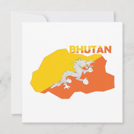 Bhutaanse vlag in de landkaart feestdagenkaart