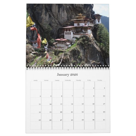 Bhutan 2026 kalender (Jan 2026)
