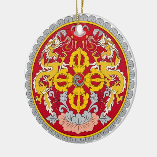 BHUTAN* - Aangepaste kerstversiering Keramisch Ornament (Links)