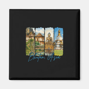 Bhutan Azië Reizen Trip Borstelstreek Souvenir Va Magneet