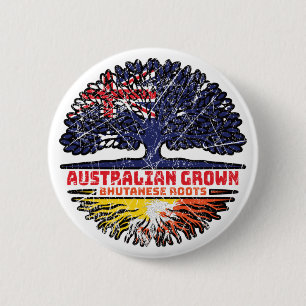 Bhutan Bhutanese Australiër Australië - boomstamme Ronde Button 5,7 Cm