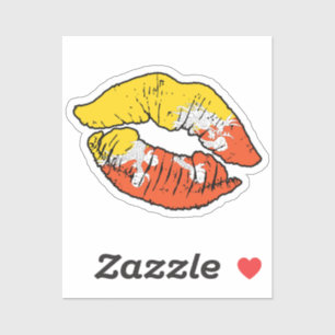 Bhutan Bhutanese Lipstick Liefde Vlag Sticker