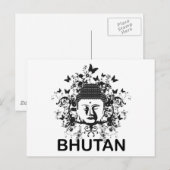 Bhutan Buddha Briefkaart (Voorkant / Achterkant)