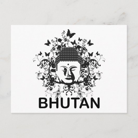 Bhutan Buddha Briefkaart (Voorkant)