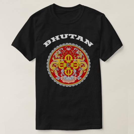 Bhutan Coat of Arms Souvenir Gift Flag Bhutanese  T-shirt (Design voorkant)