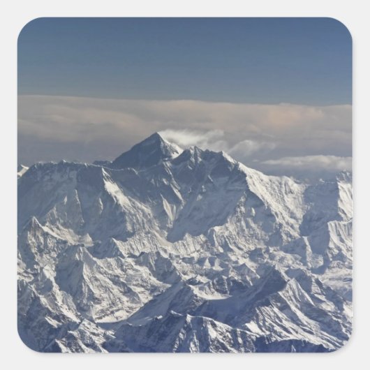 BHUTAN. Eeuwige sneeuw op de Everest Mountain, Vierkante Sticker (Voorkant)