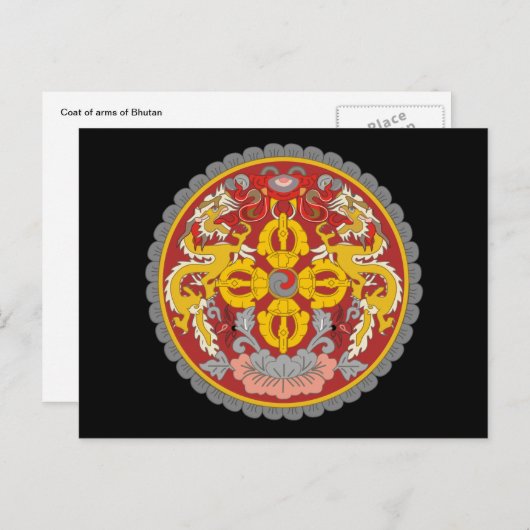 bhutan embleem briefkaart (Voorkant / Achterkant)