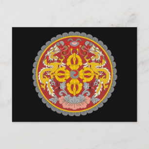 bhutan embleem briefkaart
