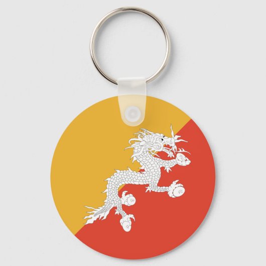 Bhutan Fisheye Flag Sleutelhanger (Voorkant)