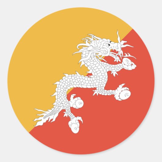 Bhutan Fisheye Vlag Sticker (Voorkant)