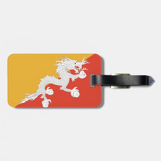 Bhutan Flag Bagagelabel (Achterkant horizontaal)