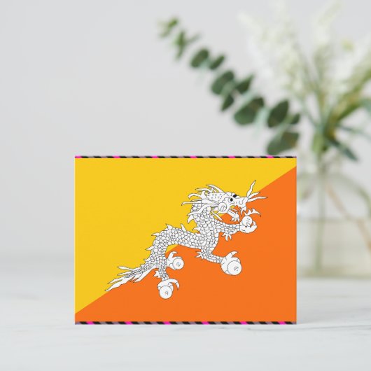Bhutan Flag Briefkaart (Staand voorkant)