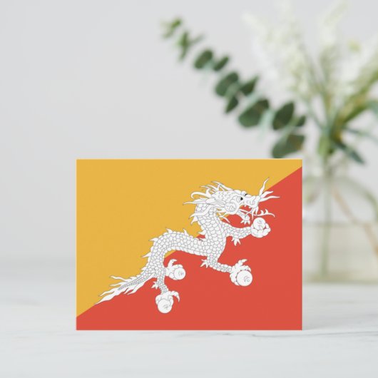 Bhutan Flag Briefkaart (Staand voorkant)