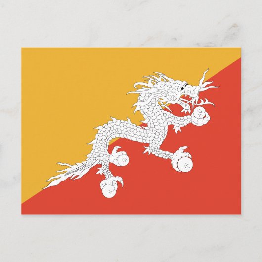 Bhutan Flag Briefkaart (Voorkant)