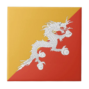 Bhutan Flag Ceramic Tile Tegeltje