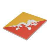 Bhutan Flag Ceramic Tile Tegeltje (Zijkant)