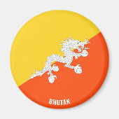 Bhutan Flag Charming Patriotic Magneet (Voorkant)