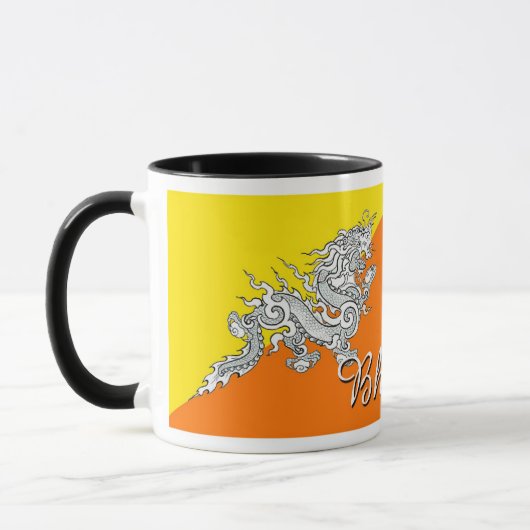 Bhutan Flag Coffee Mok (Links)