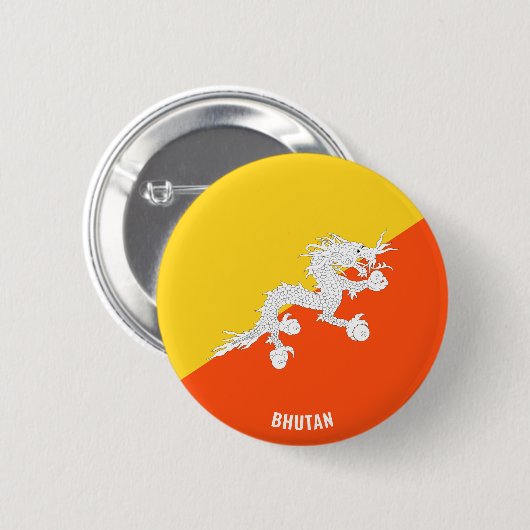Bhutan Flag Cute Patriotic Ronde Button 5,7 Cm (Voorkant /achterkant)