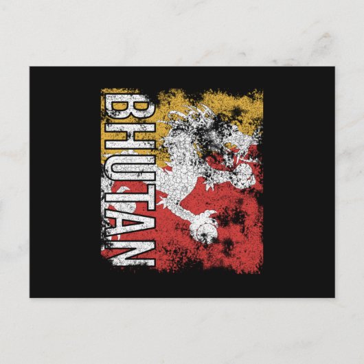 Bhutan Flag Distressed Briefkaart (Voorkant)