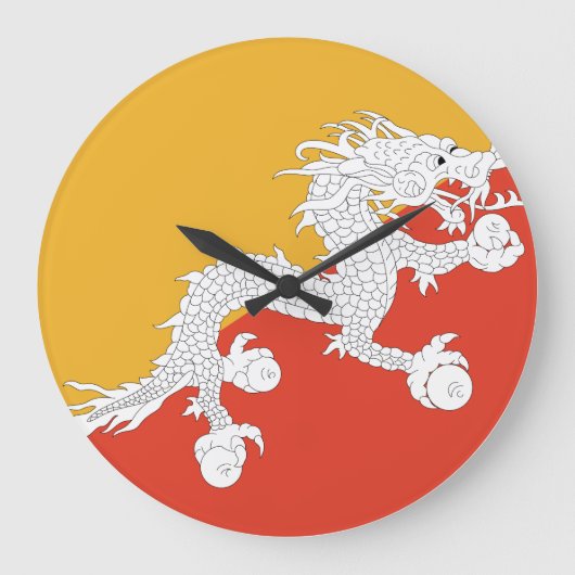 Bhutan Flag Grote Klok (Voorkant)