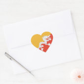Bhutan Flag Hart Sticker (Envelop)