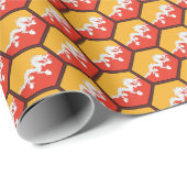 Bhutan Flag Honeycomb Wrapping Paper Cadeaupapier (Rol Hoek)