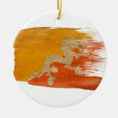 Bhutan Flag Keramisch Ornament (Voorkant)