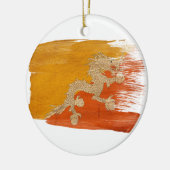 Bhutan Flag Keramisch Ornament (Links)