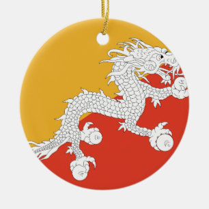 Bhutan Flag Keramisch Ornament