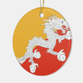 Bhutan Flag Keramisch Ornament (Links)