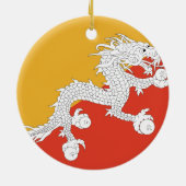 Bhutan Flag Keramisch Ornament (Achterkant)