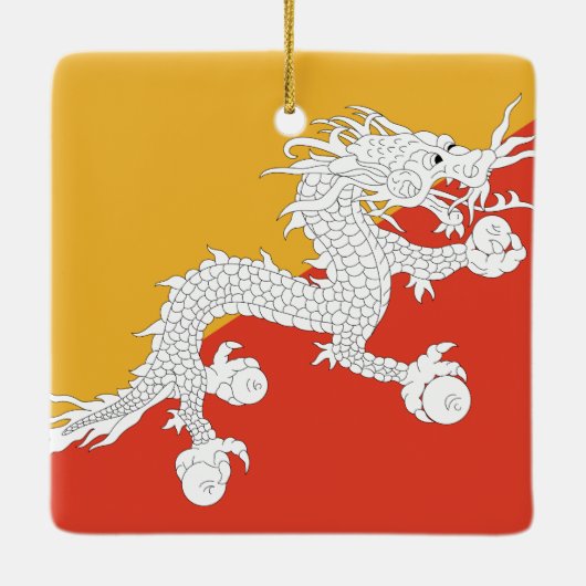 Bhutan Flag Keramisch Ornament (Achterkant)