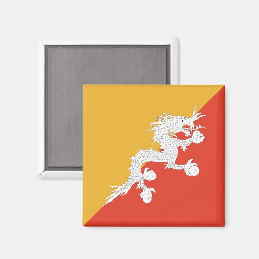 Bhutan Flag Magnet (Voorkant / Achterkant)