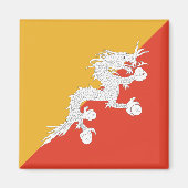 Bhutan Flag Magnet (Voorkant)