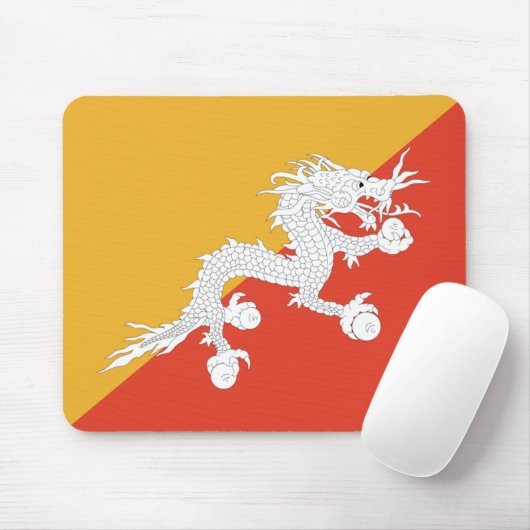 Bhutan Flag Mousepad Muismat (Met muis)