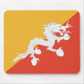 Bhutan Flag Mousepad Muismat (Voorkant)